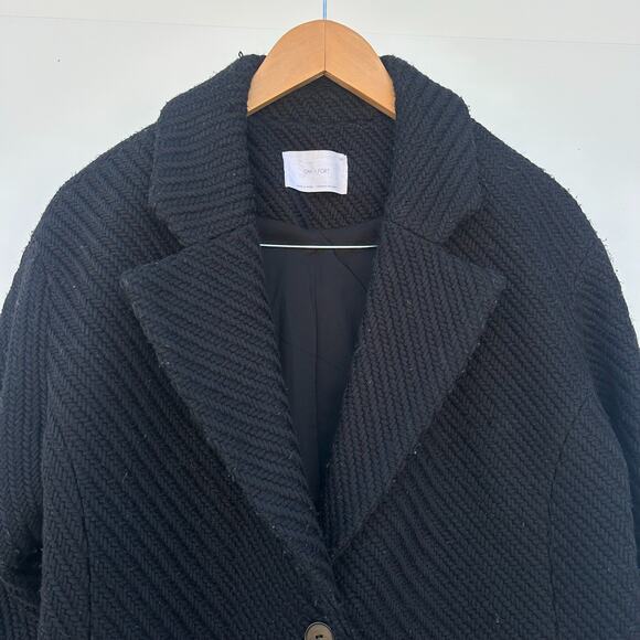 Oak + Fort Oversized Chunky Wool Knit Black Blazer Jacket Coat Small Cotton - Picture 5 of 9